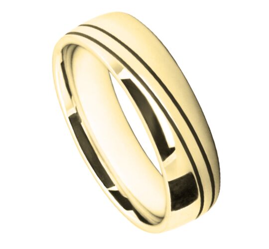 6mm Wedding Ring W7514 | Gents Pattern - Laser Engraving Wedding Ring